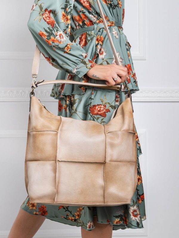 Dark beige patchwork bag