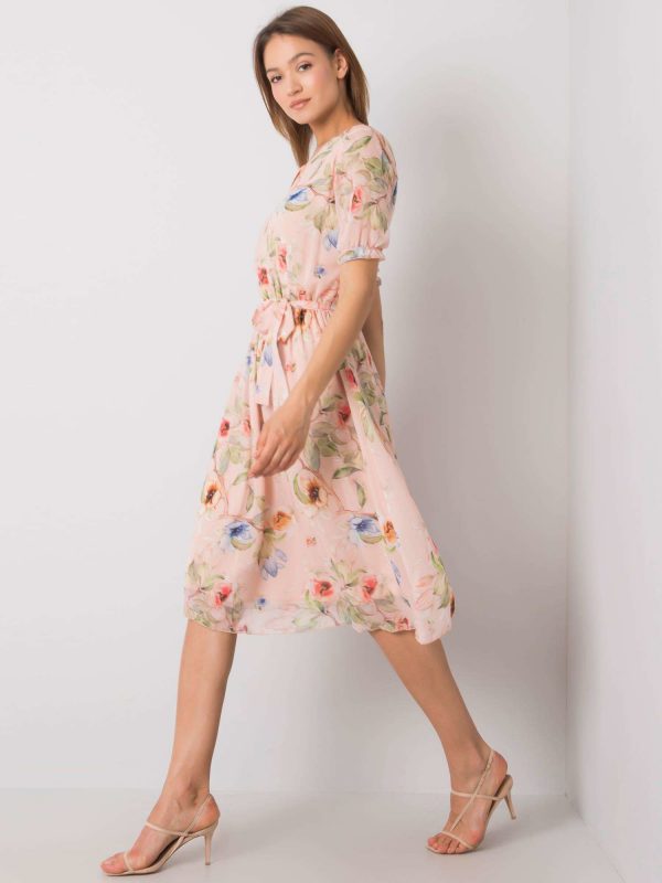 Maelle Pale Pink Floral Dress