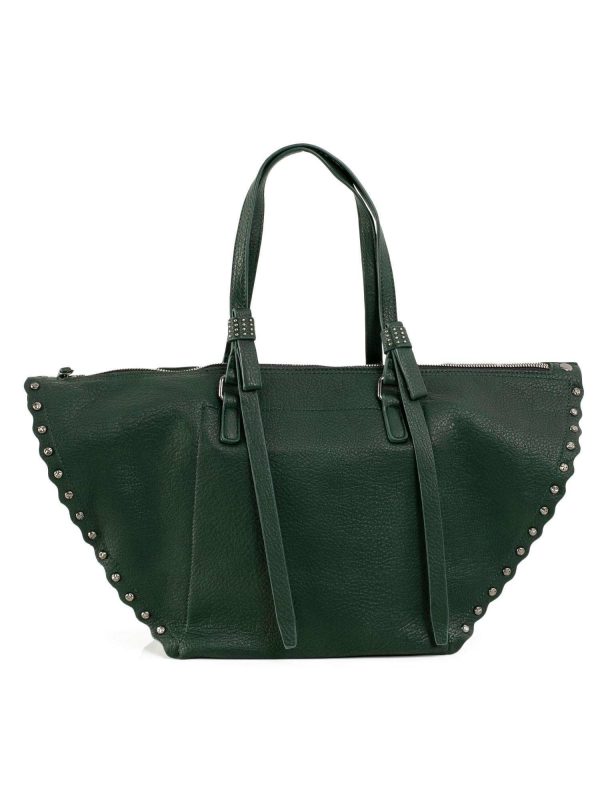 Green Women's Bag with studs