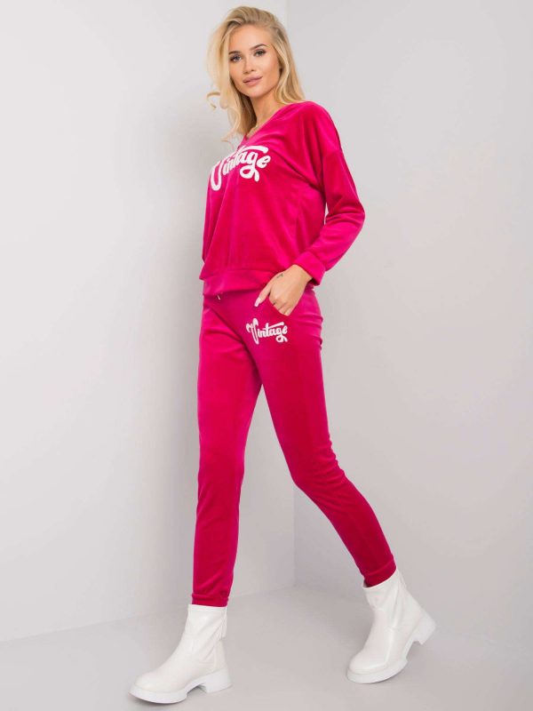 Fuchsia two-piece Saddie velour set