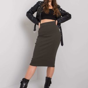 Dark khaki ribbed skirt Jammie RUE PARIS