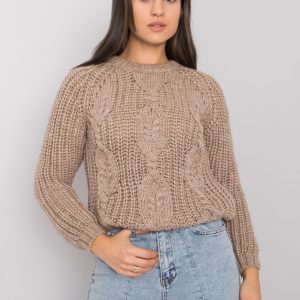 Dark beige knitted sweater Axton RUE PARIS