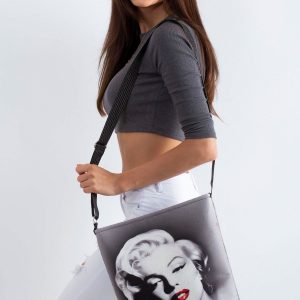 Grey and black felt bag from Marilyn Monroe