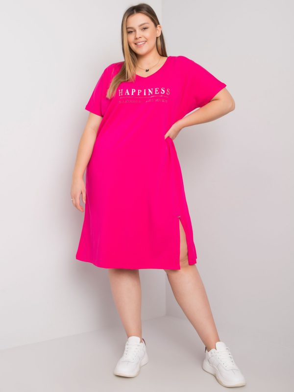 Lucy's Fuchsia Plus Size Slit Dress