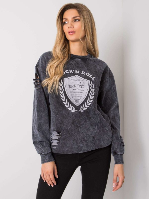 Dark Grey Aniyah Print Sweatshirt