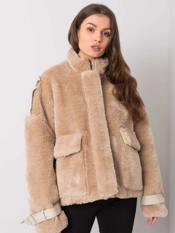 Vibes Beige Fur Jacket