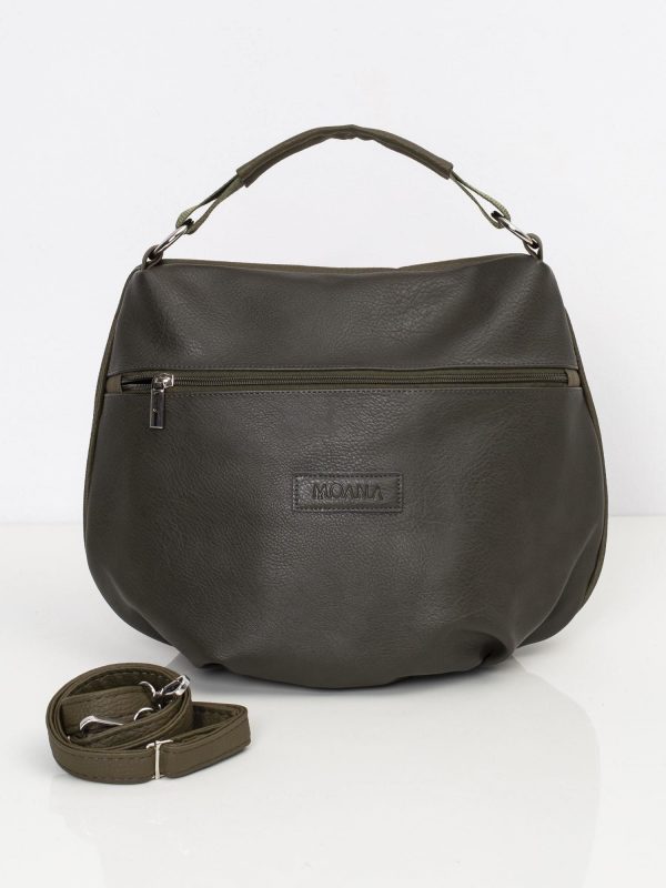 Khaki eco-leather handbag