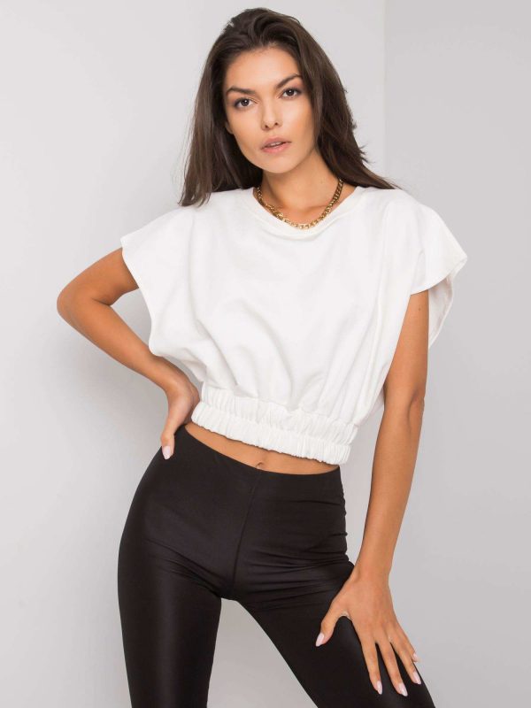 Antigua white short sweatshirt