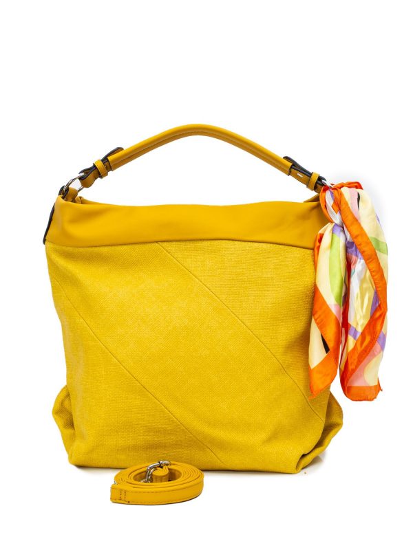 Yellow bag with scarf