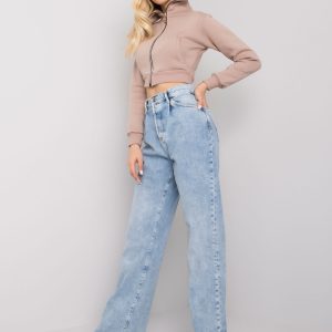 Light blue straight denim pants Caroline RUE PARIS