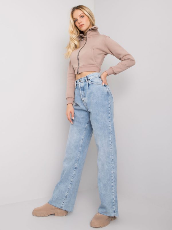 Light blue straight denim pants Caroline RUE PARIS