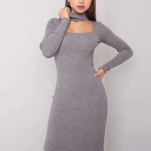 Grey Edda OCH BELLA Turtleneck Dress