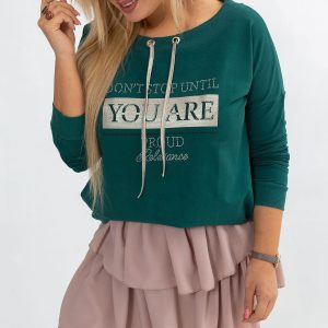 Dark Green Plus Size Twinkle Sweatshirt