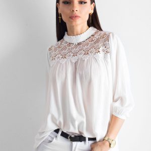 White blouse with lace