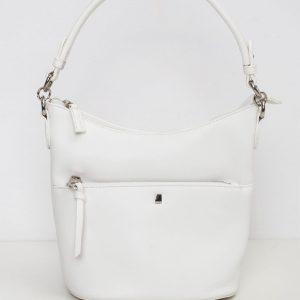 White handbag with detachable strap