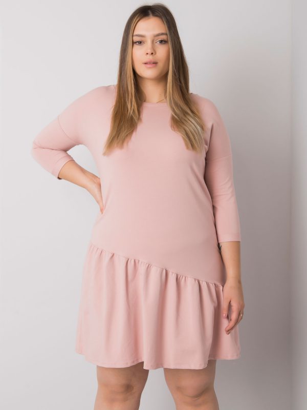 Dirty Pink Plus Size Ruffle Dress Linda