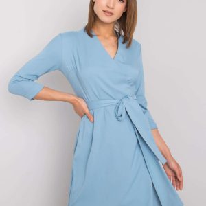 Blue dress with tie Edelie