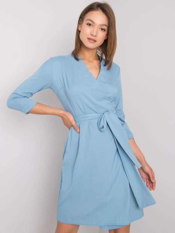 Blue dress with tie Edelie