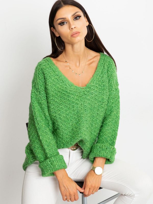 RUE PARIS Green Lively sweater