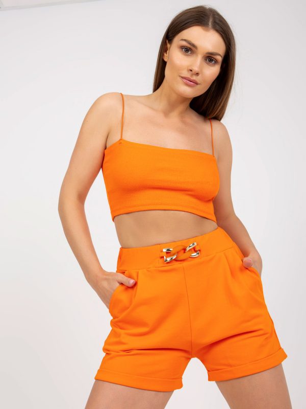 Orange casual shorts with pockets RUE PARIS