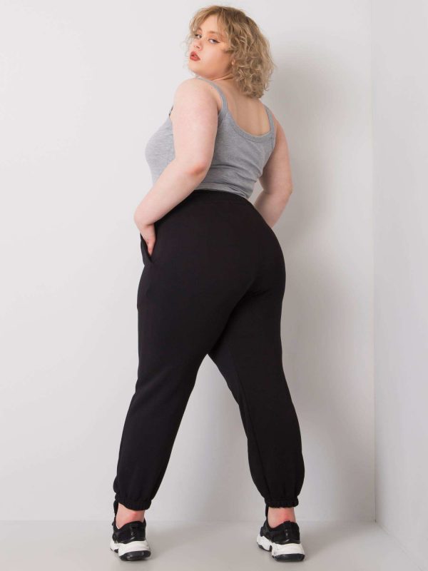 Ainhoa Black Plus Size High Waist Sweatpants