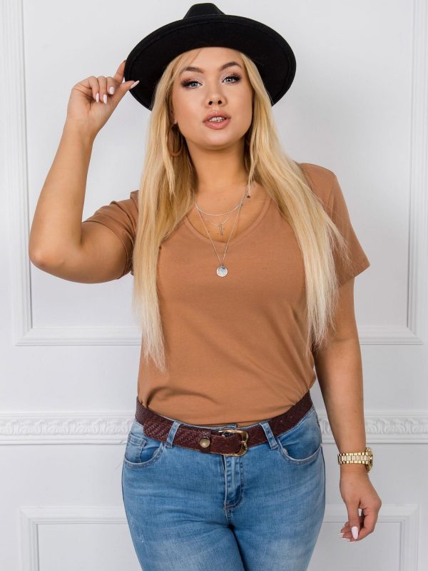 Josie's light brown plus size t-shirt