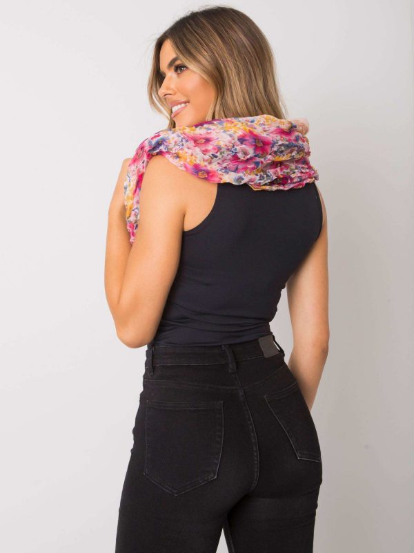 Salmon-pink patterned sling made of viscose