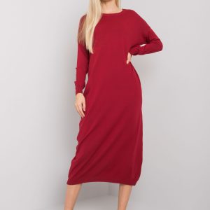 Burgundy knitted dress Lorenna OCH BELLA