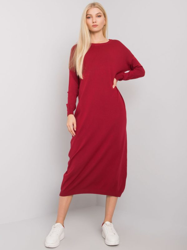 Burgundy knitted dress Lorenna OCH BELLA