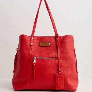 Women's red bag made of eco leather