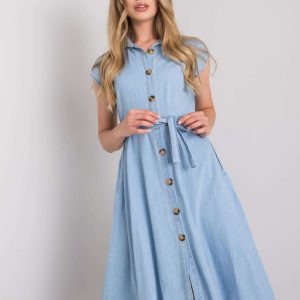 Light blue dress with buttons Depika RUE PARIS