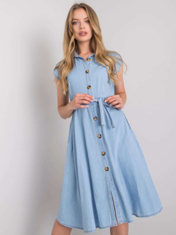 Light blue dress with buttons Depika RUE PARIS