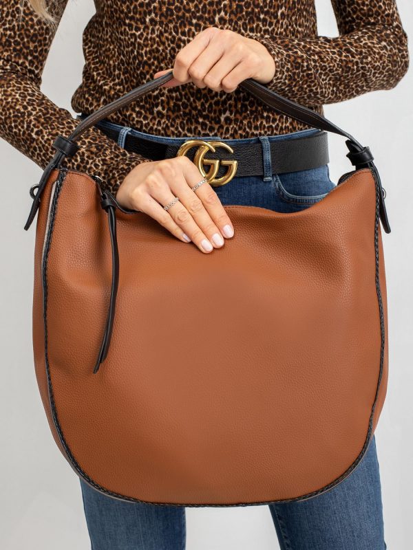 Brown Semicircular Bag