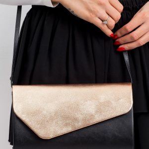 Black and gold clutch bag