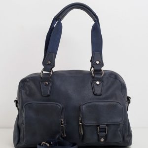 Navy blue oblong handbag