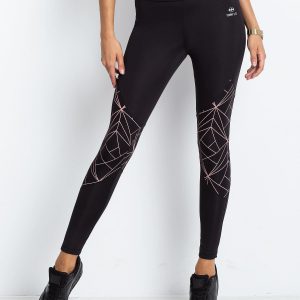 TOMMY LIFE Black & Pink Print Leggings