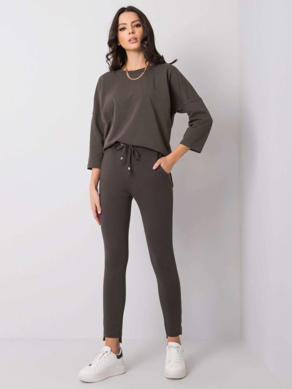 Dark khaki pants Debora