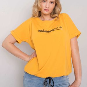 Dark yellow plus size blouse Mavis