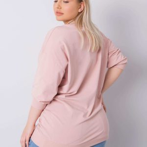 Dirty pink plus size blouse with Messina applique