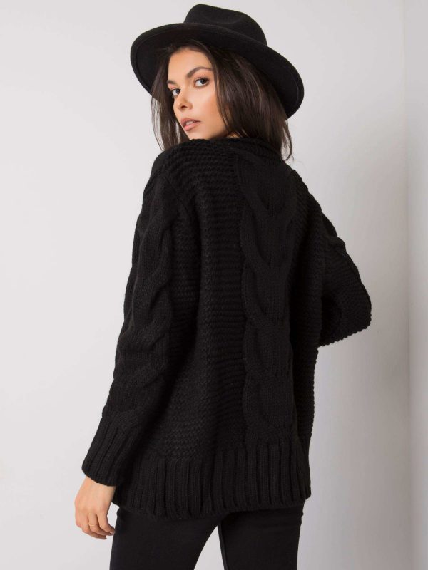 Black Button Sweater Louissine RUE PARIS