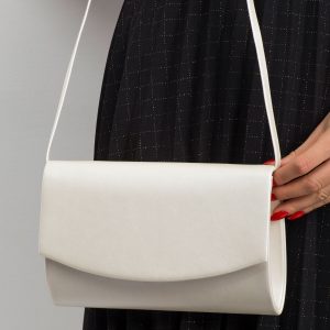 Ecru pearl clutch bag