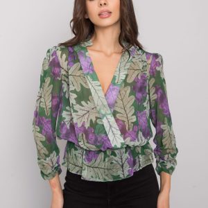 Barrie Print Green Chiffon Blouse