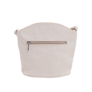 Light beige women's handbag with zippers