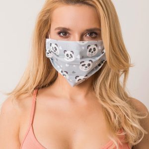 Light Grey Cotton Pandas Mask