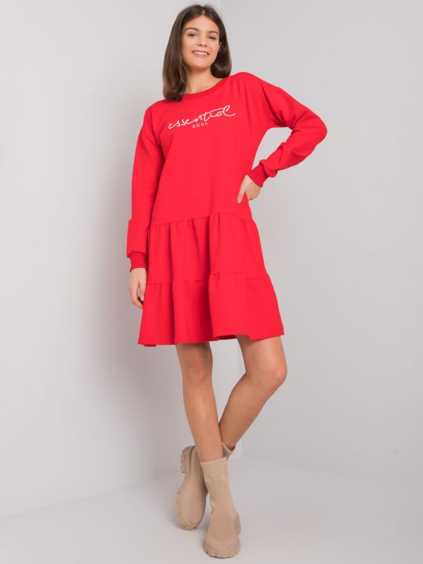 Maryville Red Ruffle Dress