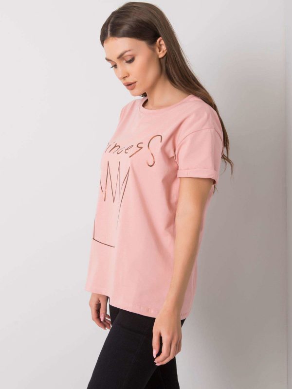 Dirty pink t-shirt with Aosta print