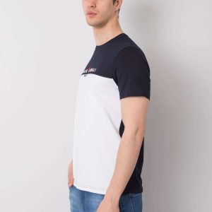 Navy blue and white t-shirt for men Morris LIWALI