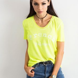 Fluo yellow blouse with inscription