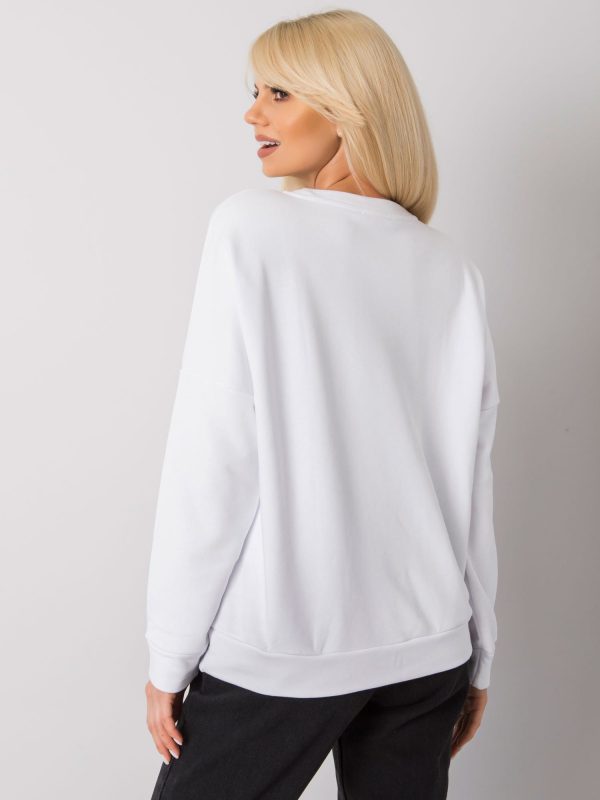 Frose RUE PARIS white flounce sweatshirt