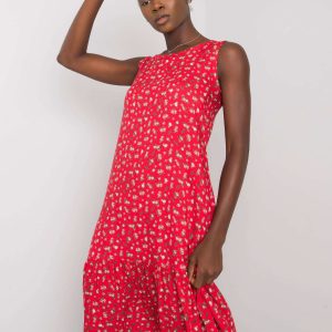 Angeza RUE PARIS red ruffle dress